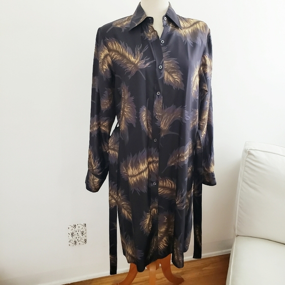 Craig Taylor Shirt Dress / Belted / Tagged Size Large - Picture 3 of 6